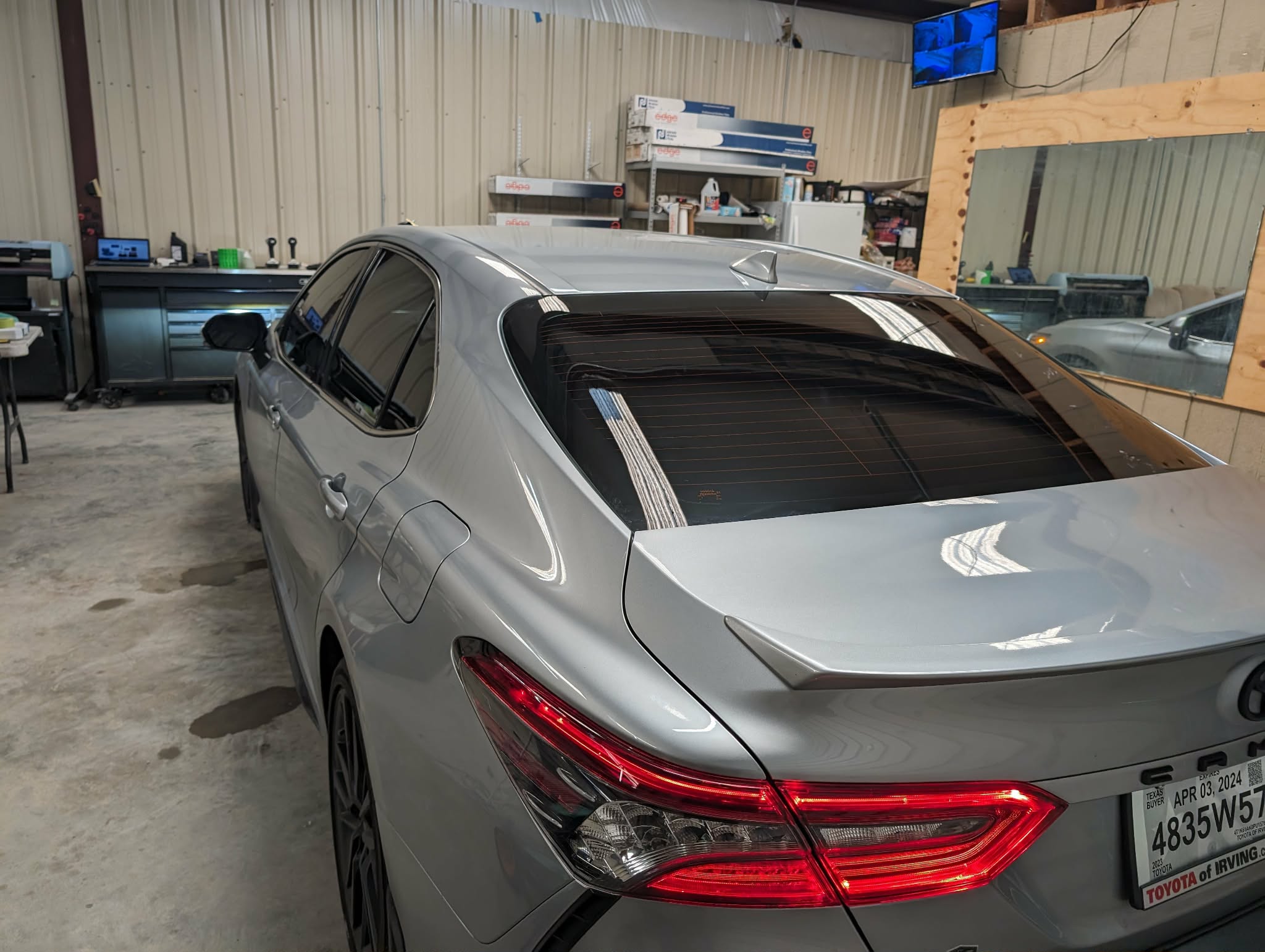 Toyota Camry rear windshield with fresh tint installed